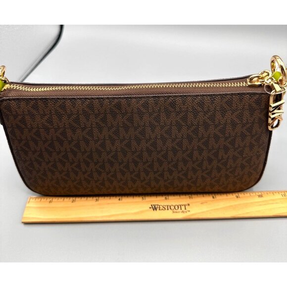 Michael Kors Meadow Green Empire Contrast Medium Chain Pouchette Shoulder Bag - Picture 14 of 16